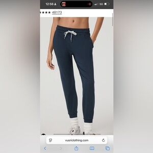 Vuori Dark Gray Joggers with White Tie